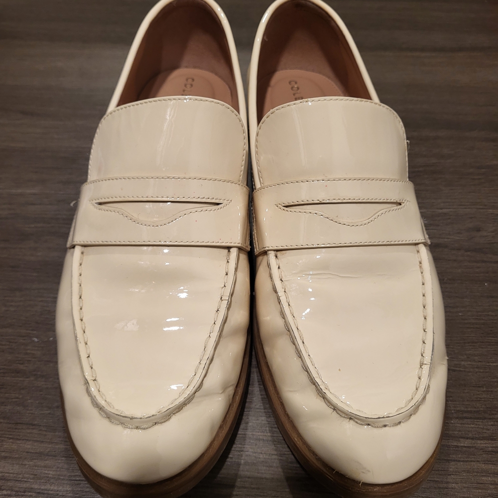 Cole Haan Patent Cream Loafers
